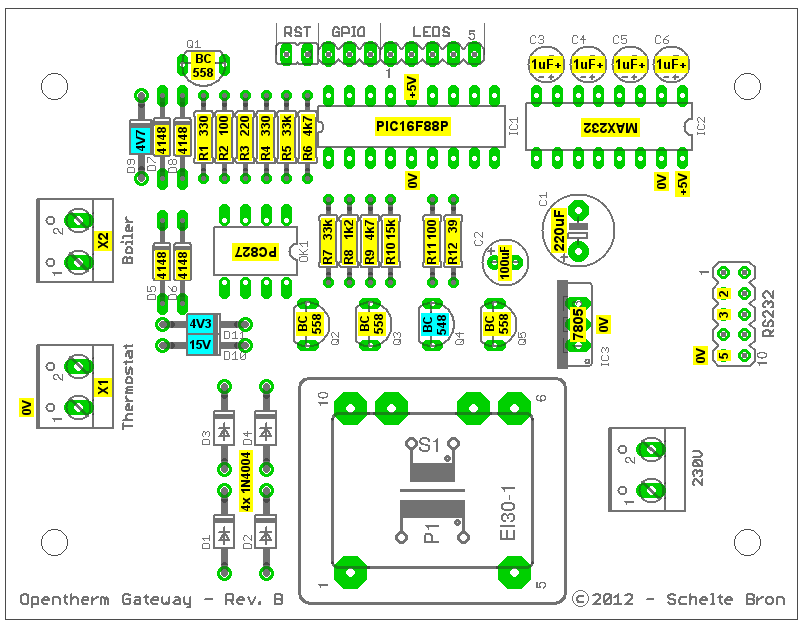 OpenTherm Gateway assembly sheet